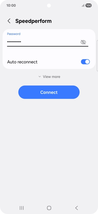 Key in the password for the Wi-Fi network and press Connect.