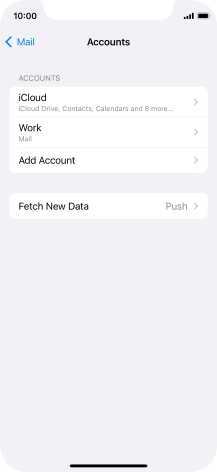 Press the name of the Exchange email account you've just set up.
