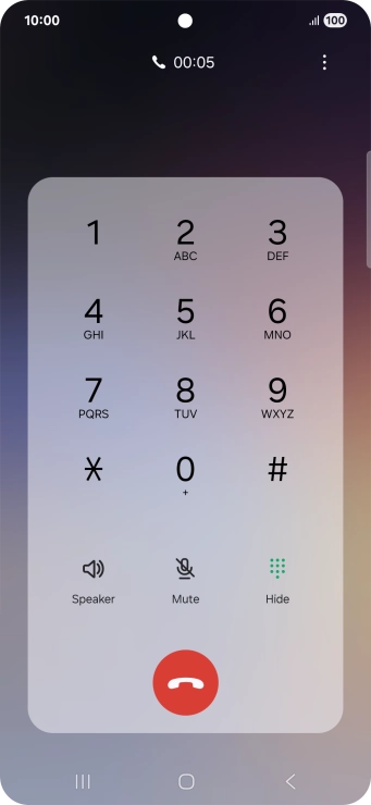 Press the end call icon.