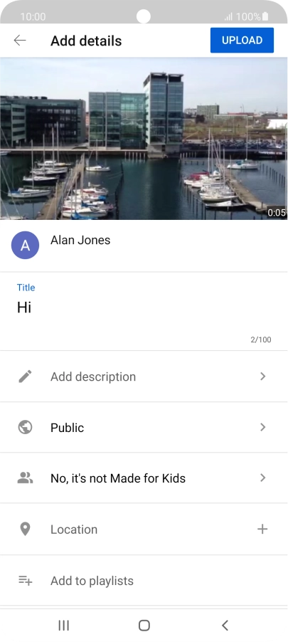 Key in the required text and press UPLOAD.