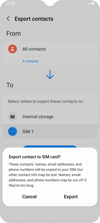 Press Export. Press Export.