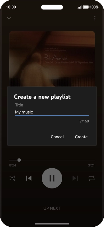 Key in a name for the playlist and press Create.