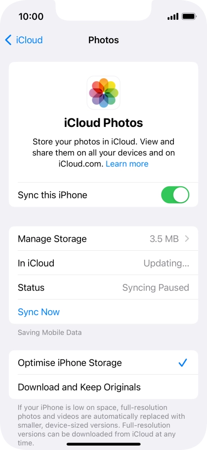 Press the indicator next to 