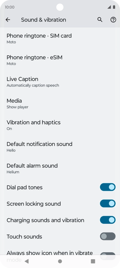 Press Phone ringtone (‹SIM slot›).