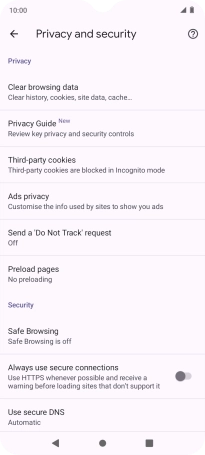 Press Clear browsing data.