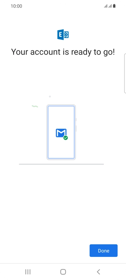 If this screen is displayed, your email account has been recognised and is being set up automatically. Follow the instructions on the screen to key in more information and finish setting up your phone.