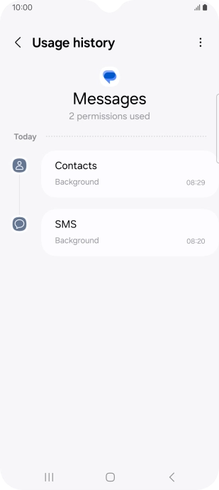 The app activity for the selected app is displayed.