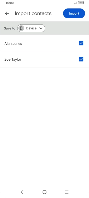 Press the fields next to the required contacts. Press the fields next to the required contacts.