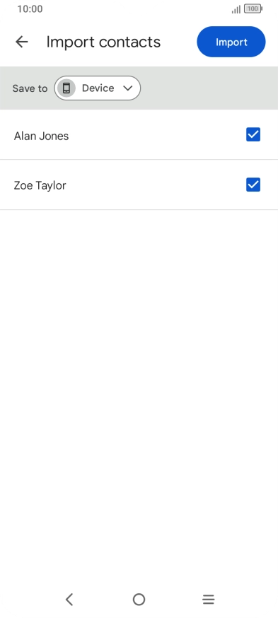 Press the fields next to the required contacts. Press the fields next to the required contacts.