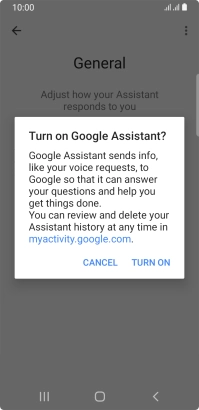 If you turn on the function, press TURN ON.