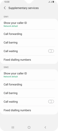 Press Fixed dialling numbers below the required SIM. Press Fixed dialling numbers below the required SIM.