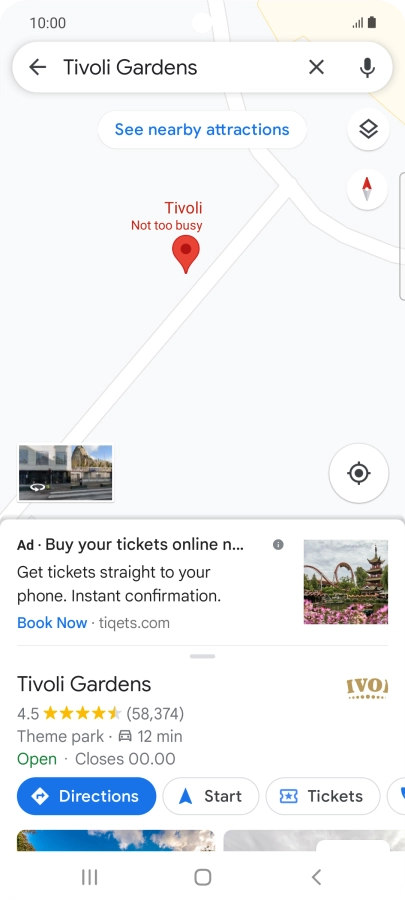 Press the destination at the bottom of the screen. Press the destination at the bottom of the screen.