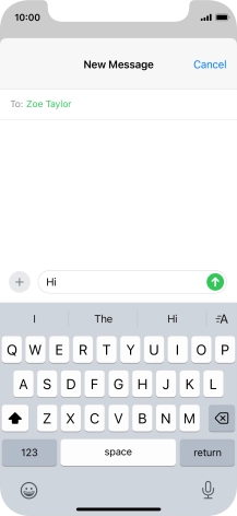 Press the send icon. Press the send icon.