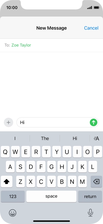 Press the send icon. Press the send icon.