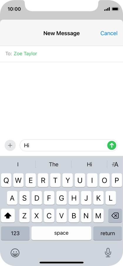 Press the send icon. Press the send icon.