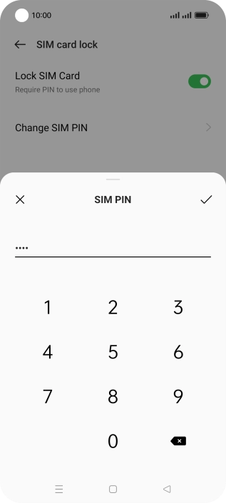 Key in a new four-digit PIN and press the confirm icon.