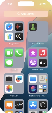 Press the required app.