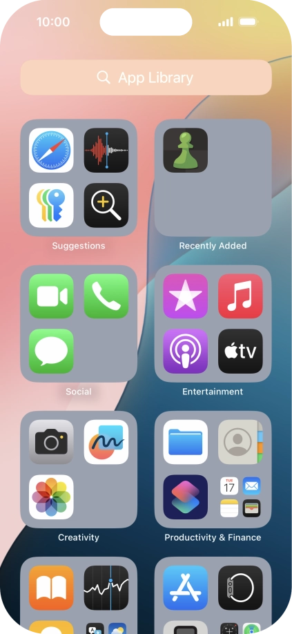 Press the required app. Press the required app.