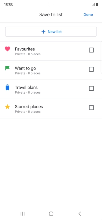 Press the required setting.