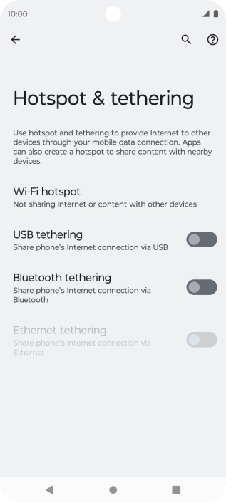 Press Wi-Fi hotspot.