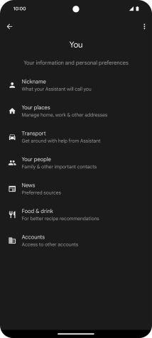 Press Nickname and follow the instructions on the screen to select phone owner settings.
