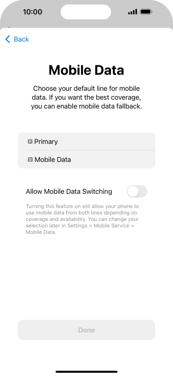 Press the required price plan.