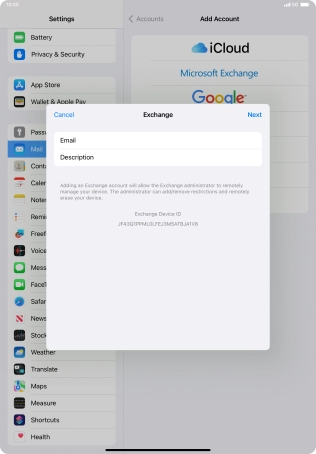 Press Description and key in the required name.