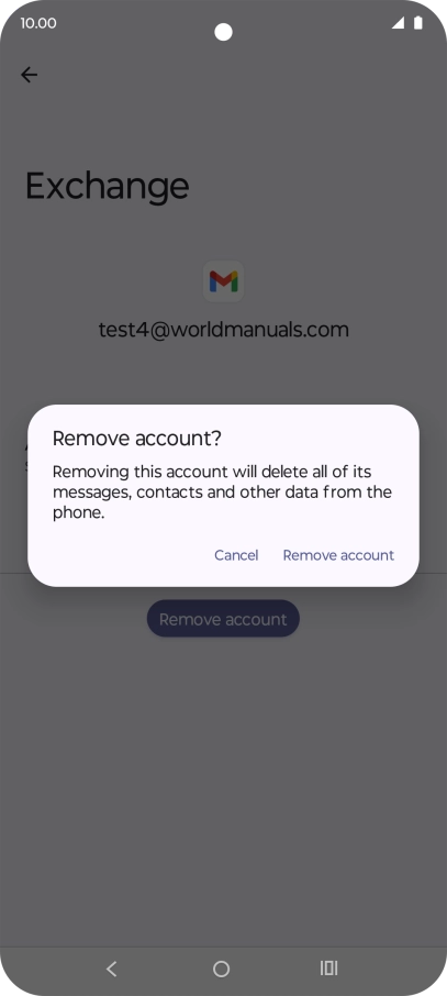 Press Remove account.