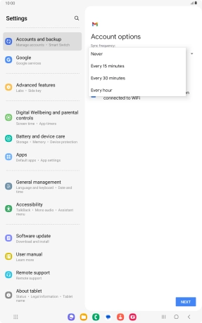 Press the required setting. Press the required setting.
