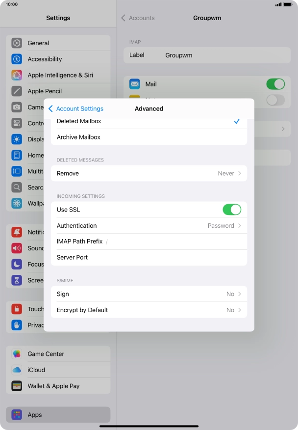 Press Authentication.