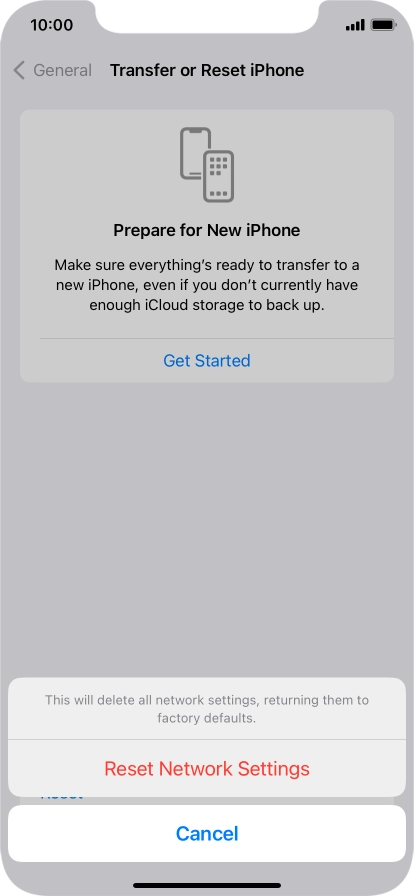 Press Reset Network Settings.