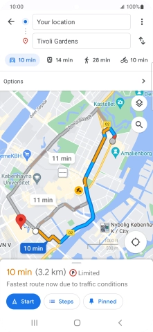 Press the required mode of transportation.