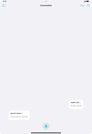 Press the microphone icon and say the required word or sentence.