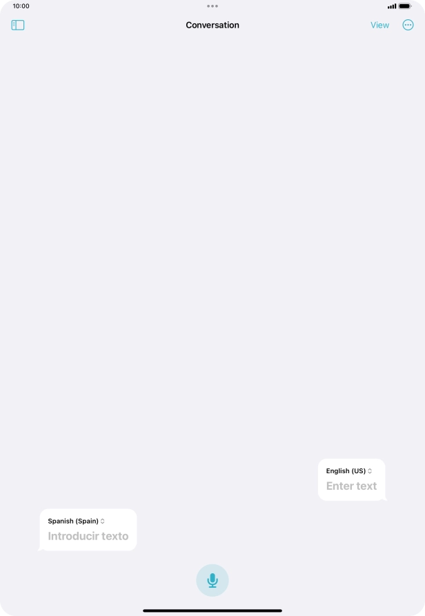 Press the microphone icon and say the required word or sentence.