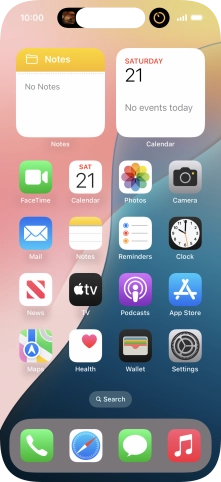If you have a running application in Dynamic Island, it's displayed at the top of the screen.