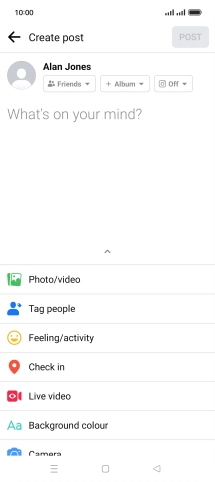 Press the text input field and key in the required text.