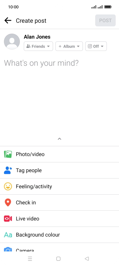 Press the text input field and key in the required text.
