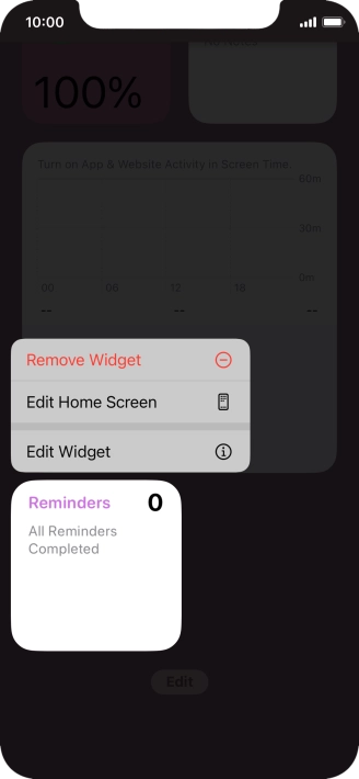 Press Remove Widget.