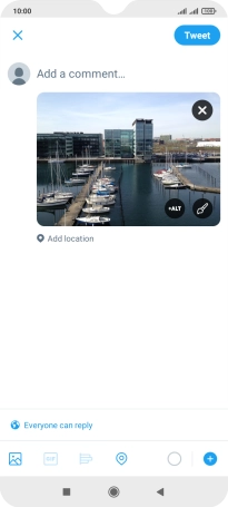 Press the text input field and key in the required text.