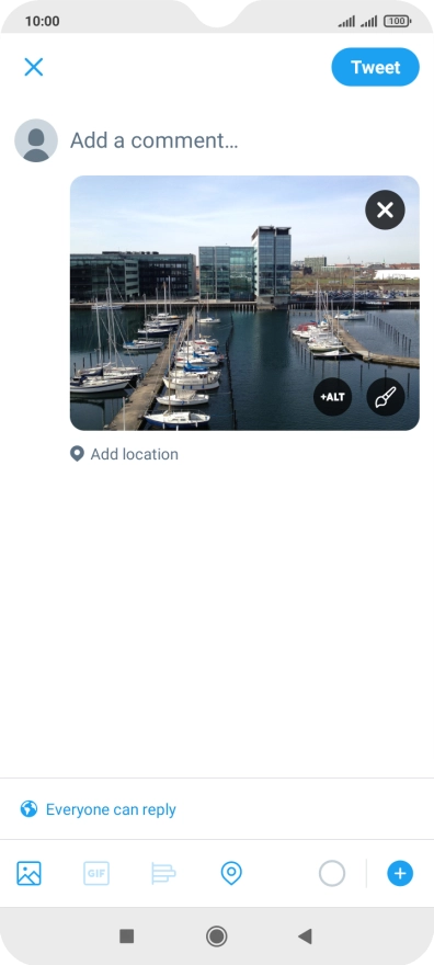 Press the text input field and key in the required text.