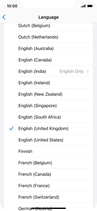 Press the required language.