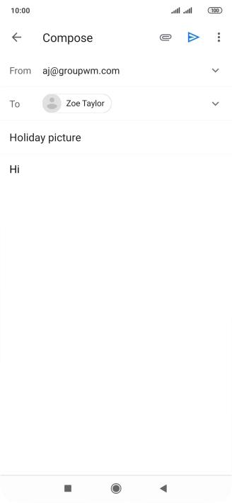 Write the required text and press the send icon.