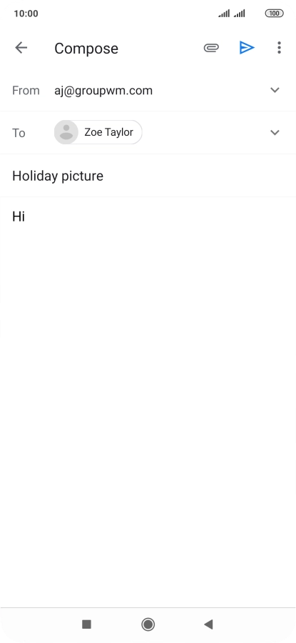 Write the required text and press the send icon.