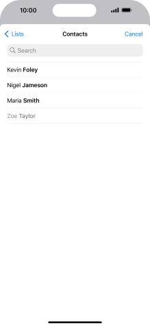 Press the required contact.