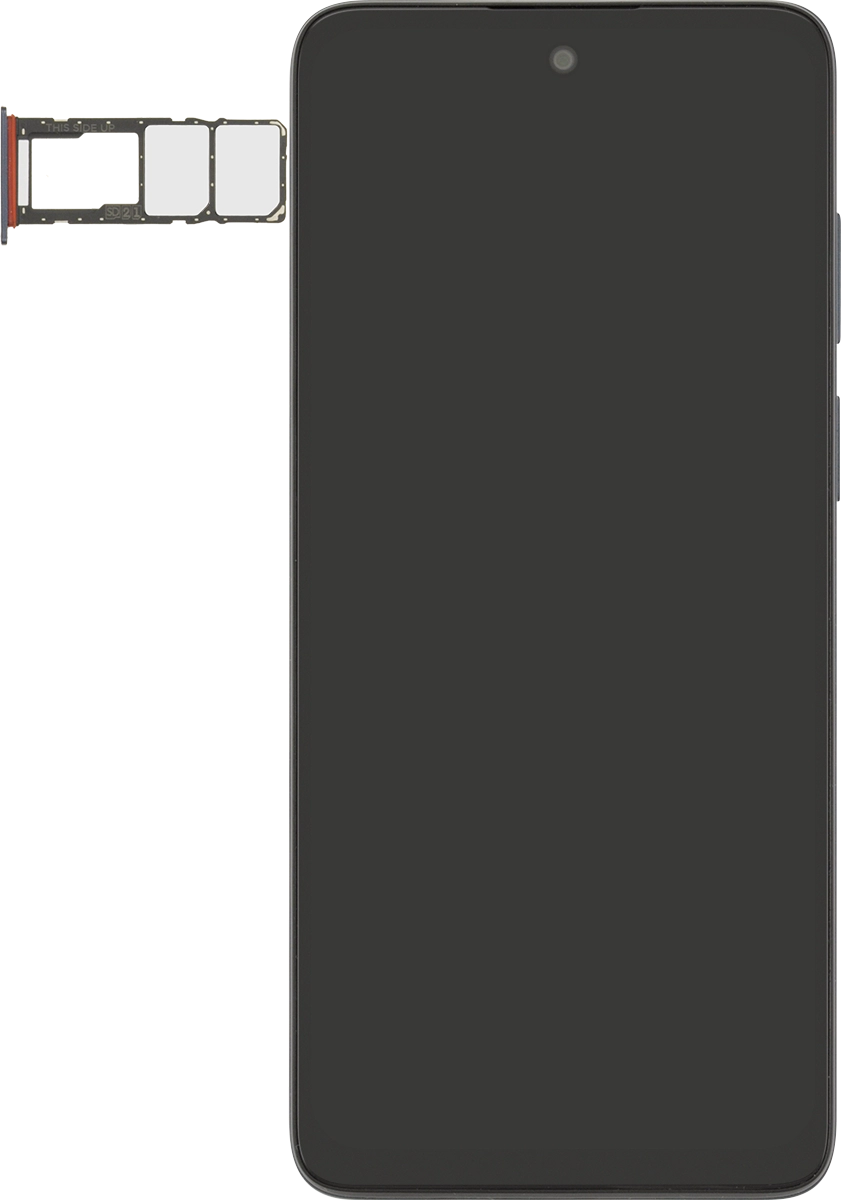 Turn the memory card as illustrated next to the memory card holder and place it in the memory card holder.