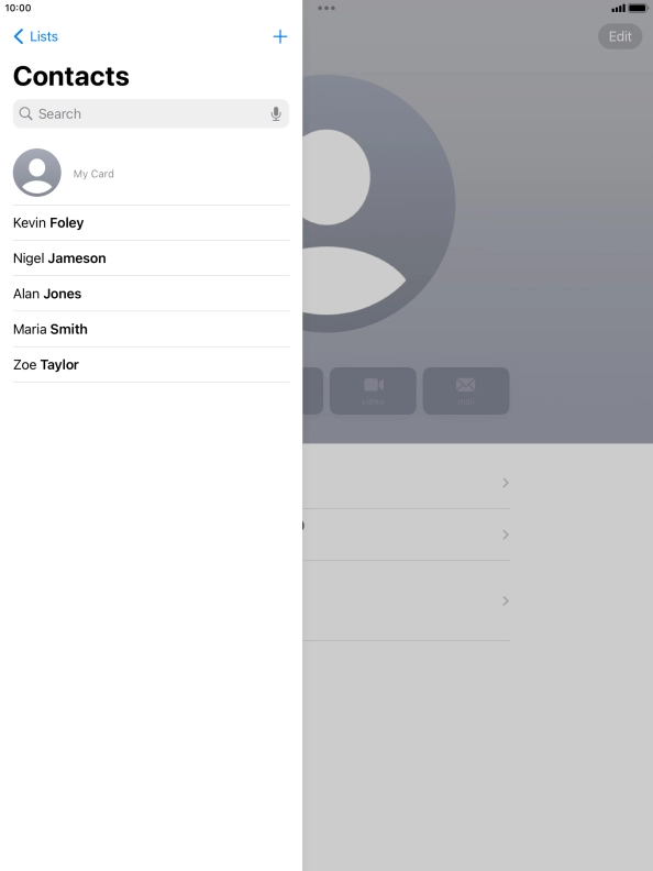 Press the new contact icon. Press the new contact icon.