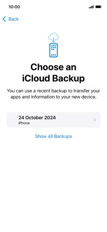 Press the required backup and your phone restores the content of the selected backup. Subsequently, follow the instructions on the screen to set up your phone and prepare it for use.