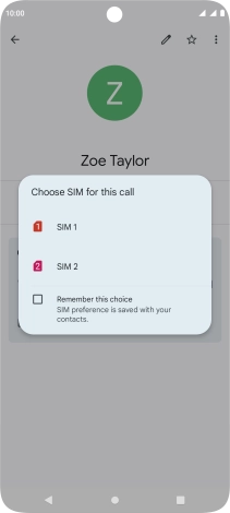 Press the required SIM.