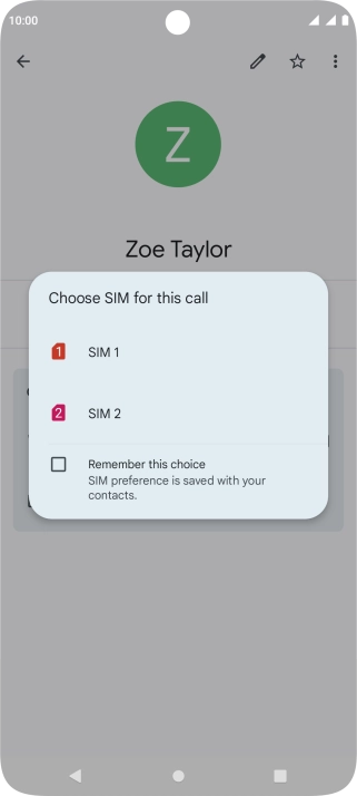 Press the required SIM.