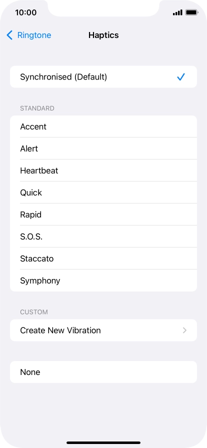 Press the required setting to turn on the function.